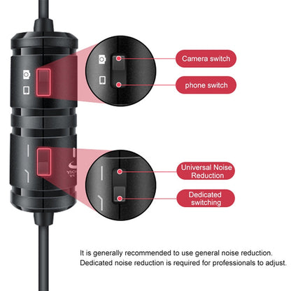 YICHUANG YC-VM20 3.5mm Port Video Recording Omnidirectional Lavalier Microphone, Cable Length: 6m, YC-VM20