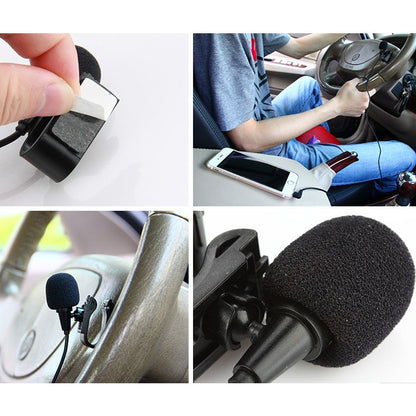 ZJ025MR Stick-on Clip-on Lavalier 3.5mm Jack Mono Microphone for Car GPS / Bluetooth Enabled Audio DVD External Mic, Cable Length: 3m, 3.5mm Jack Stereo