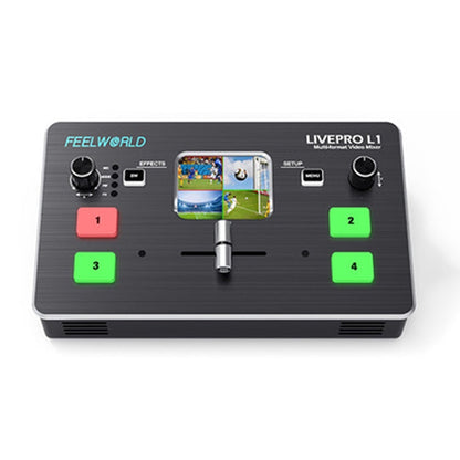 FEELWORLD LIVEPRO L1 Multi-camera Media Live Broadcast 4-Channel Live Production Switcher with 2.0 inch TFT Screen