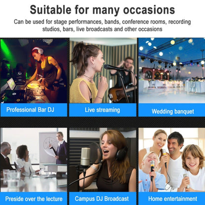 TEYUN NA6 6-channel Small Mixing Console Mobile Phone Sound Card Live Broadcast Computer Recording Console Processor, US Plug, NA6 US Plug
