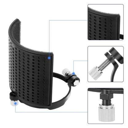TEYUN PS-4x3 Condenser Microphone U-shaped Blowout Cover Desktop Bracket Audio Accessory Clip, PS-4