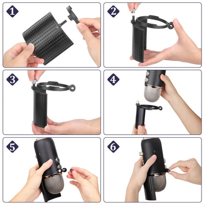 TEYUN PS-4x3 Condenser Microphone U-shaped Blowout Cover Desktop Bracket Audio Accessory Clip, PS-4