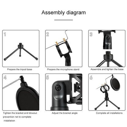 Yanmai PS-3 Mini Portable Microphone Anti-network Shockproof Desktop Stand