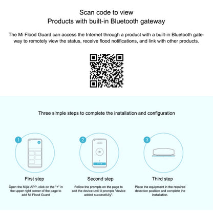 Original Xiaomi Wireless Bluetooth Flood Guard Intelligently Detects Water Leakage Xiaoai Speaker Linkage App to Remotely Remind Smart Home, need to be used with CA1001