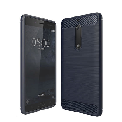For Nokia 5 Brushed Carbon Fiber Texture Shockproof TPU Protective Cover Case, Nokia 5