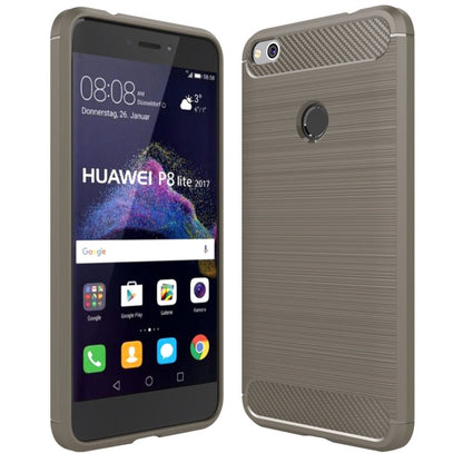 For Huawei  P8 Lite (2017) Brushed Carbon Fiber Texture Shockproof TPU Protective Case, Huawei P8 Lite (2017)