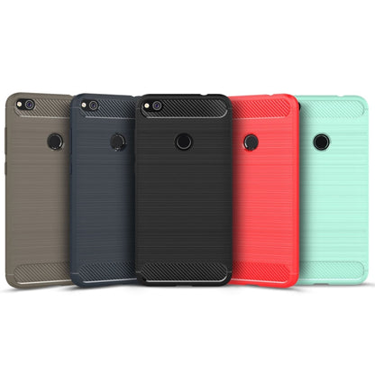 For Huawei  P8 Lite (2017) Brushed Carbon Fiber Texture Shockproof TPU Protective Case, Huawei P8 Lite (2017)