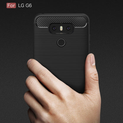 For LG G6 Brushed Carbon Fiber Texture Shockproof TPU Protective Cover Case, For G6, For LG G6
