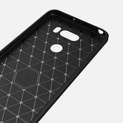 For LG V30 Brushed Texture Carbon Fiber Shockproof TPU Rugged Armor Protective Case, For LG V30