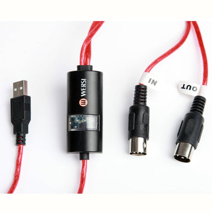 WERSI UM-18 USB MIDI Cable MidiPort Midi Cable Electric Piano Electronic Drum Music Editing Line, Length: 2m