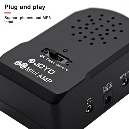 JOYO JA-01 2W Large Volume Guitar Amplifier Mini Portable Electric Guitar Bass Speakers with Distortion Timbre, Support MP3 / Earphone, JA-01