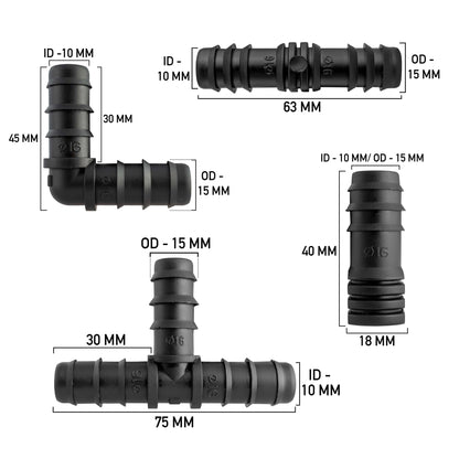 Porous Pipe Kit, POROUS-KIT12 Drip Irrigation Fitting Micro Watering System