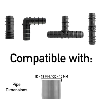 Mix 1/2in Barb Connectors HOZ10 Drip Irrigation Fitting Pipe and Water Fitting