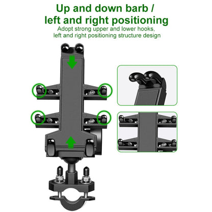M10 Bolt Ball-Head Motorcycle Multi-function Eight-jaw Aluminum Phone Navigation Holder Bracket, M10 Bolt