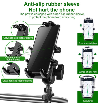 M10 Bolt Ball-Head Motorcycle Multi-function Eight-jaw Aluminum Phone Navigation Holder Bracket, M10 Bolt