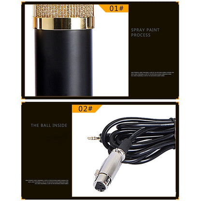 BM-800 Network K-Song Dedicated High-end Metal Shock Mount Microphone Set, BM800 Kit Black, BM800 Kit Pink, BM800 Kit Blue