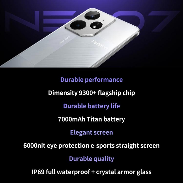 Realme Neo7, 12GB+256GB, 6.78 inch Android 15 / Realme UI 6.0 MediaTek Dimensity 9300+ Octa Core, NFC, Network: 5G, Support Google Play, Realme Neo7, 12GB+256GB