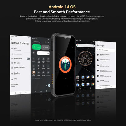 Oukitel WP23 Plus Rugged Phone, 8GB+256GB, 6.52 inch Android 14.0Unisoc T606 Octa-core, NFC, OTG, Network: 4G, WP23 Plus