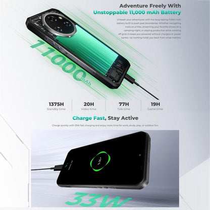Oukitel WP62 Rugged Phone, 16GB+512GB, 108MP Camera, Fingerprint Identification, 6.6 inch Android 15 MediaTek Dimensity 7025 Octa Core, NFC, OTG, Network: 5G, 16GB+512GB