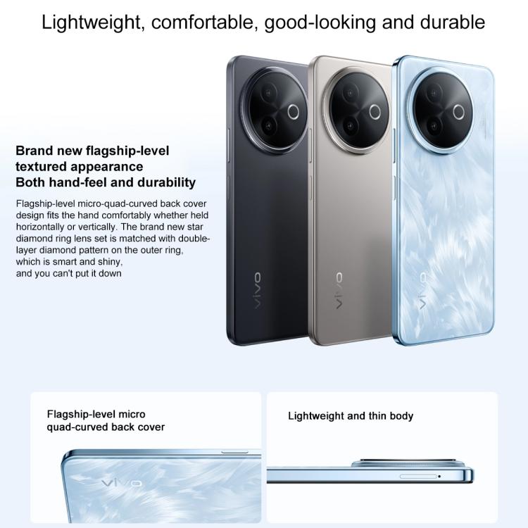 vivo Y300i, 8GB+128GB, Face ID / Side Fingerprint, 6.68 inch Android 15 OriginOS 5 Snapdragon 4 Gen 2 Octa Core, OTG, NFC, Network: 5G, 8GB+128GB