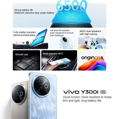 vivo Y300i, 12GB+512GB, Face ID / Side Fingerprint, 6.68 inch Android 15 OriginOS 5 Snapdragon 4 Gen 2 Octa Core, OTG, NFC, Network: 5G, 12GB+512GB