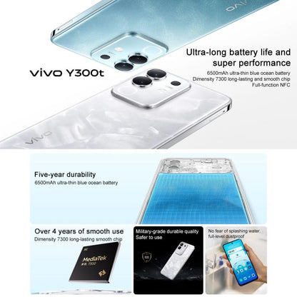 vivo Y300t, 8GB+256GB, Face ID / Side Fingerprint,  6.72 inch Android 15 OriginOS 5 Dimensity 7300 Octa Core, OTG, NFC, Network: 5G, 8GB+256GB