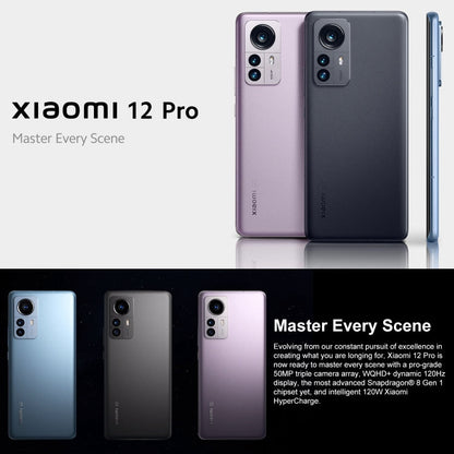 Triple Back Cameras, Face ID & Screen Fingerprint Identification, 4600mAh Battery, 6.73 inch MIUI 13 / Android 12 Snapdragon 8 Gen 1 Octa Core up to 3.0GHz, Network: 5G, NFC, Xiaomi 12 Pro Global EU Version