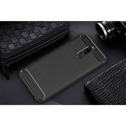 For Huawei  Mate 10 Lite Brushed Carbon Fiber Texture TPU Shockproof Anti-slip Soft Protective Back Cover Case, For Mate 10 Lite