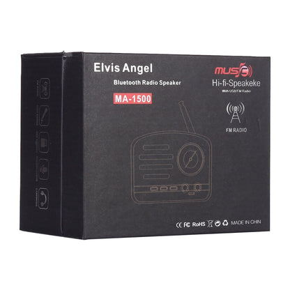 Angel MA-1500 Retro Bluetooth HiFi Radio Speaker with Colorful LED Light, Support USB & FM & 3.5mm Aux