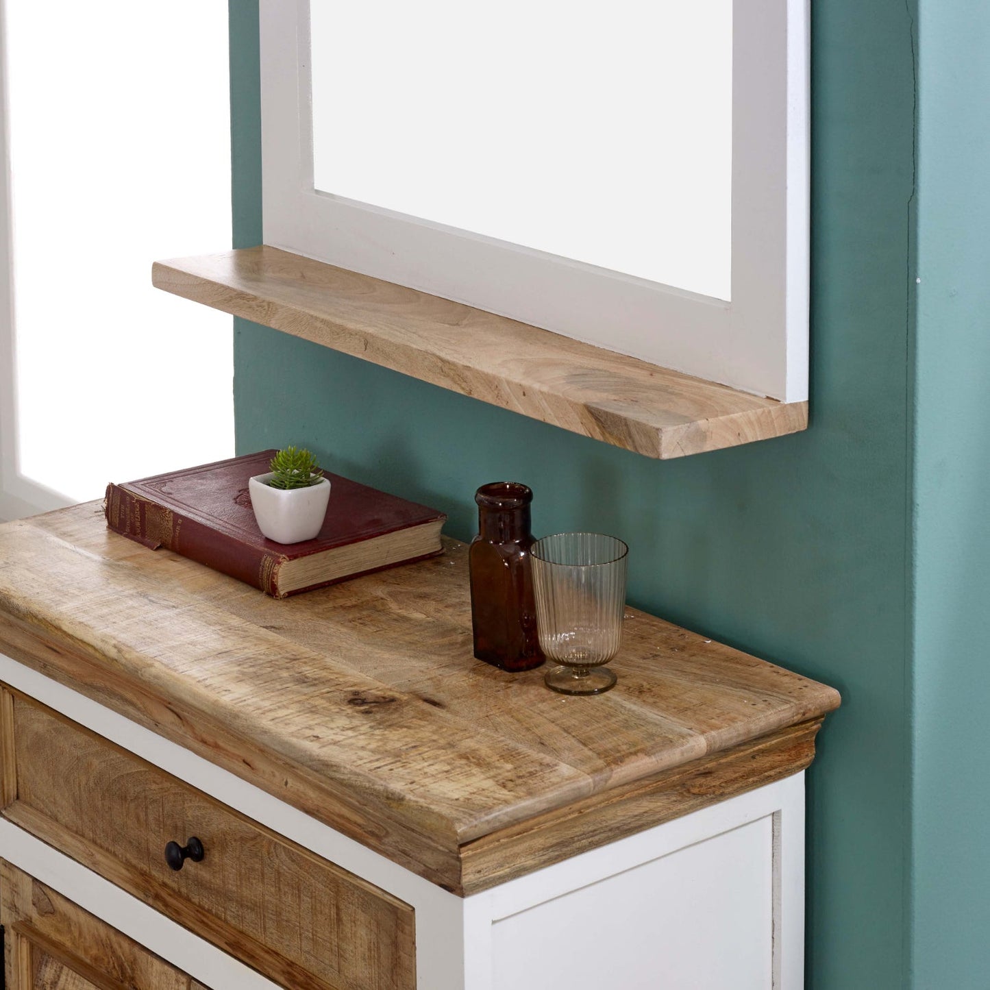 Bianco Solid Mango Wood Small Sideboard White