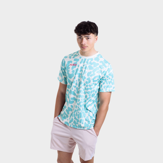 Aixo Leopard Mens Top Ivory