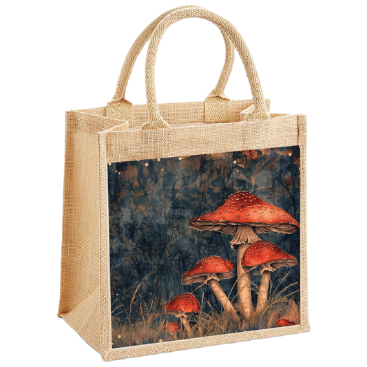 Magical Mushrooms Jute Shopping Bag