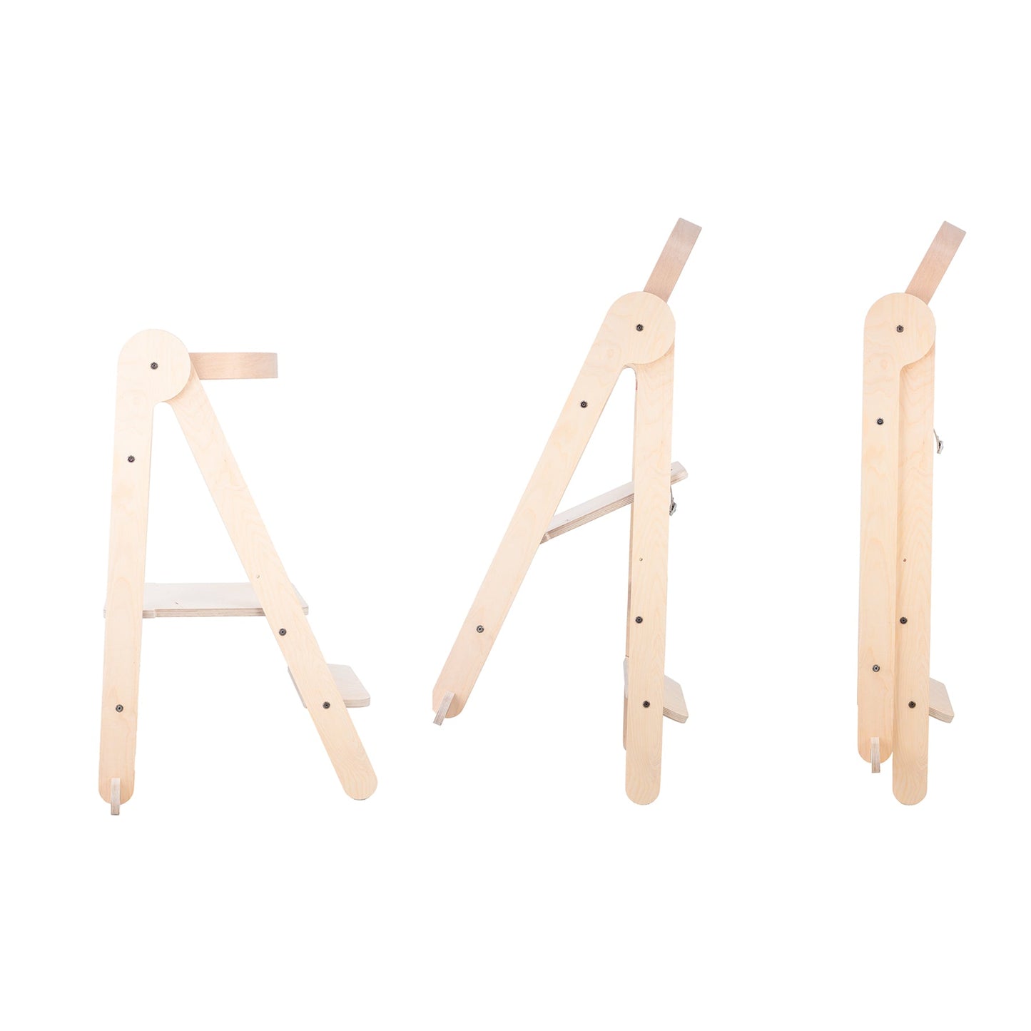 MamaToyz Folding Learning Tower - Natural Beech Wood Montessori Child Safety Platform