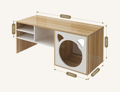 Marioni Coffee Table With Pet House, Wood