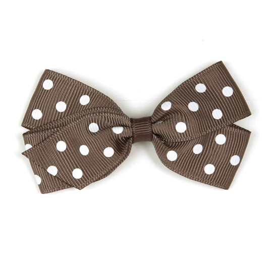 Medium Chocolate Chip Polka Dot Hair Clip