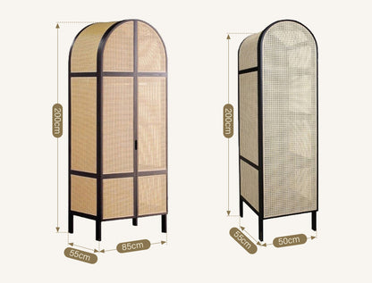 Melisa Rattan Wardrobe, Oak, Solid Wood