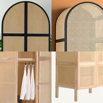 Melisa Rattan Wardrobe, Oak, Solid Wood