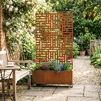 Metal Indoor/Outdoor Privacy Screen with Plant Pot - 90cm x 180cm