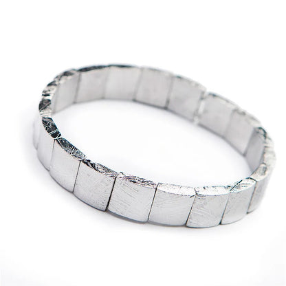 Natural Gibeon Iron Meteorite Gemstone Bracelet, Bangle Sizes 11*11