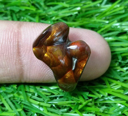 13.3ct Mexican Fire Agate,  Rare Fire Agate, Carved Fire Agate - Perfect gemstone Gift, Aatshi Aqeeq, Dimensions-  18x16 mm
