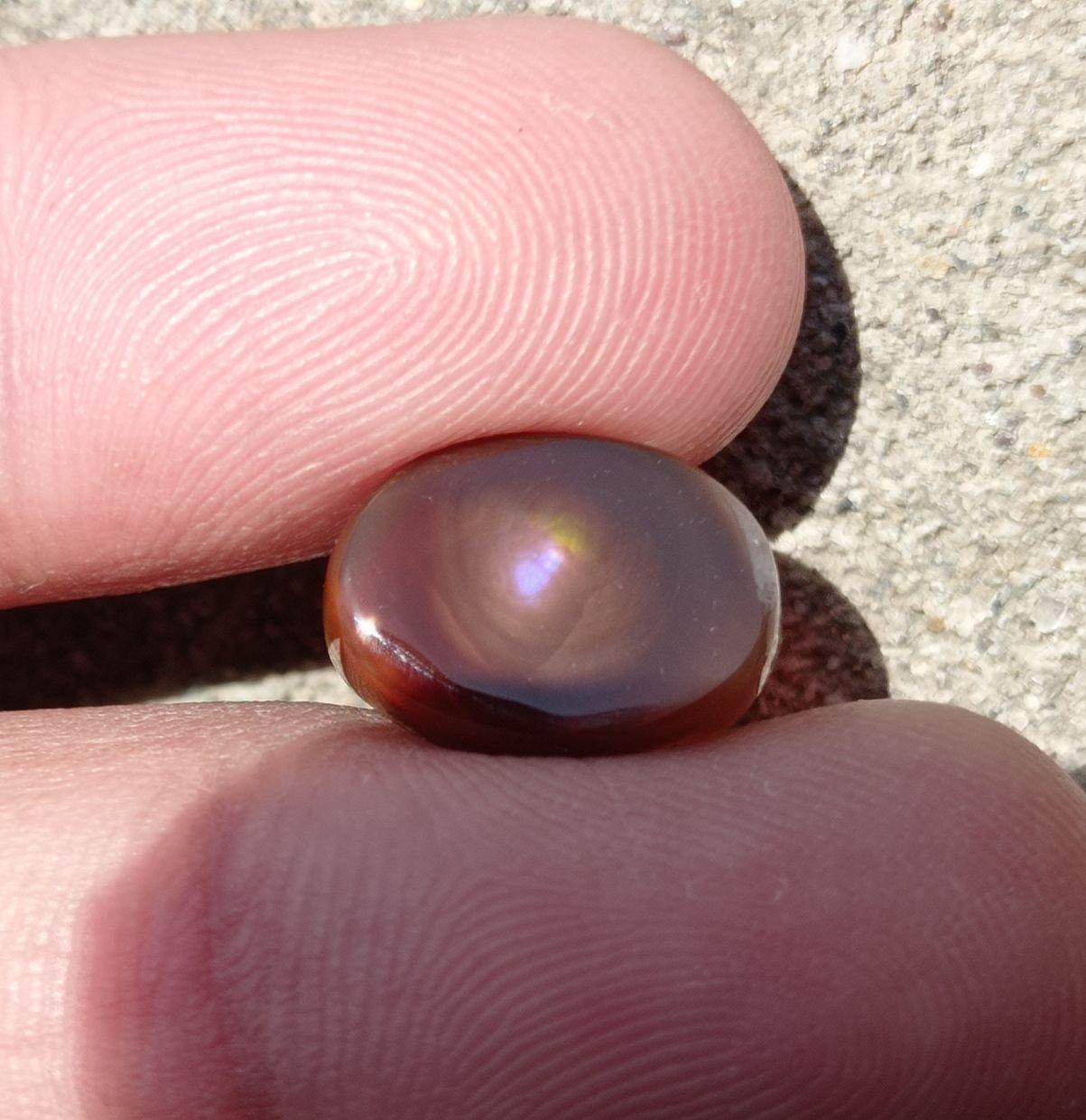 5.75ct Mexican Fire Agate,  Purple Fire Agate, Fire Agate Oval cabochon - Best gemstone Gift, Dimensions  -  14x10 mm