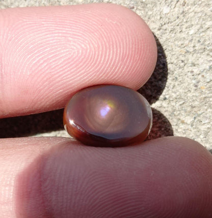 5.75ct Mexican Fire Agate,  Purple Fire Agate, Fire Agate Oval cabochon - Best gemstone Gift, Dimensions  -  14x10 mm