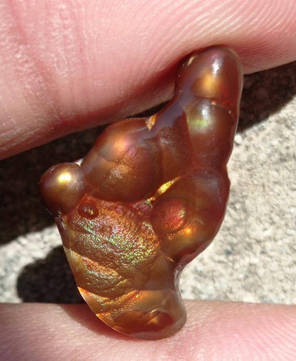 12ct Mexican Fire Agate, Rare Fire Agate, Unique Shape Fire Agate Suitable For Pendant - Perfect gemstone Gift, Rare Gemstone than Diamonds, Dimensions - 23x14 mm