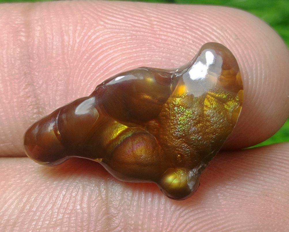 12ct Mexican Fire Agate, Rare Fire Agate, Unique Shape Fire Agate Suitable For Pendant - Perfect gemstone Gift, Rare Gemstone than Diamonds, Dimensions - 23x14 mm