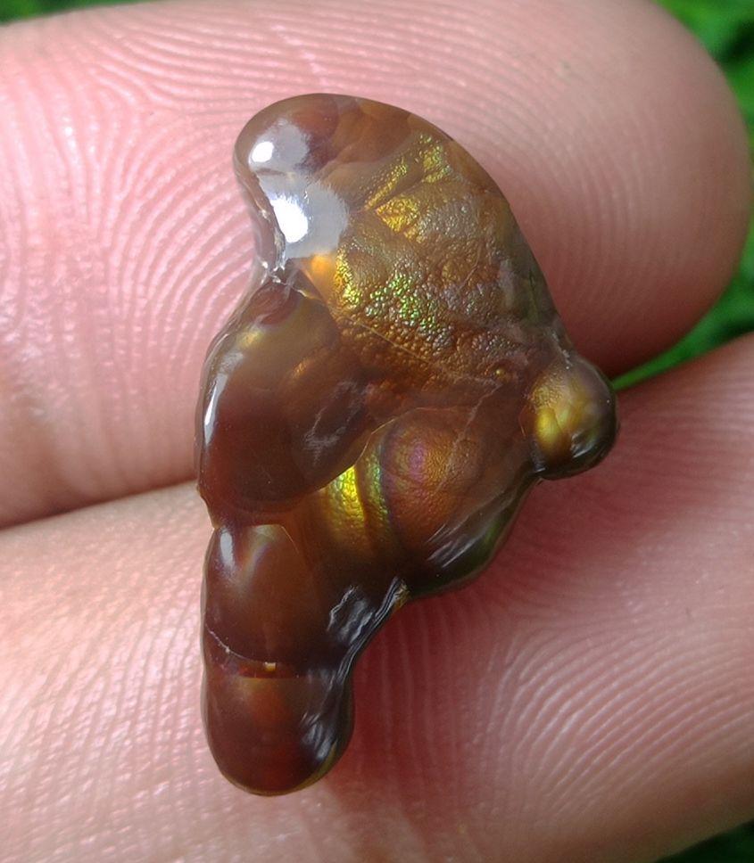 12ct Mexican Fire Agate, Rare Fire Agate, Unique Shape Fire Agate Suitable For Pendant - Perfect gemstone Gift, Rare Gemstone than Diamonds, Dimensions - 23x14 mm