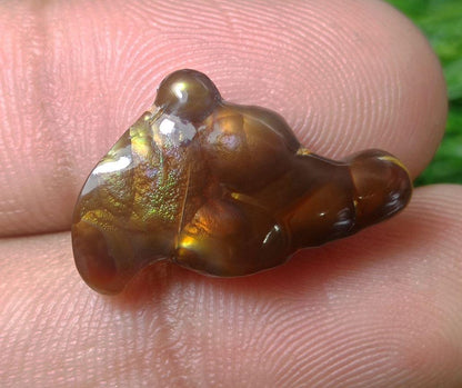 12ct Mexican Fire Agate, Rare Fire Agate, Unique Shape Fire Agate Suitable For Pendant - Perfect gemstone Gift, Rare Gemstone than Diamonds, Dimensions - 23x14 mm