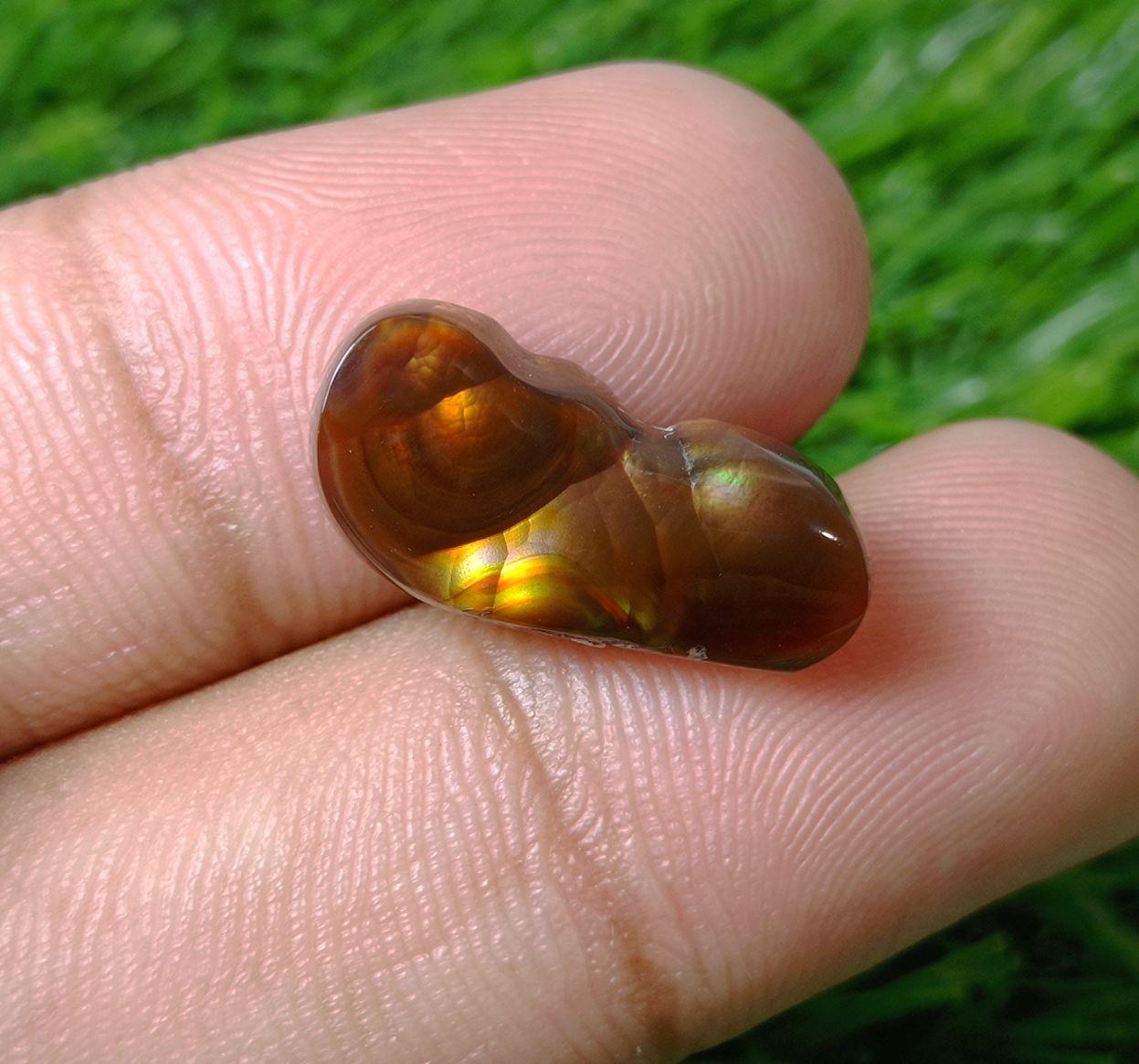 8.95ct Natural Fire Agate from Mexico ,Rare Gemstone than Diamonds - Perfect gemstone Gift, Dimensions -  20x10 mm