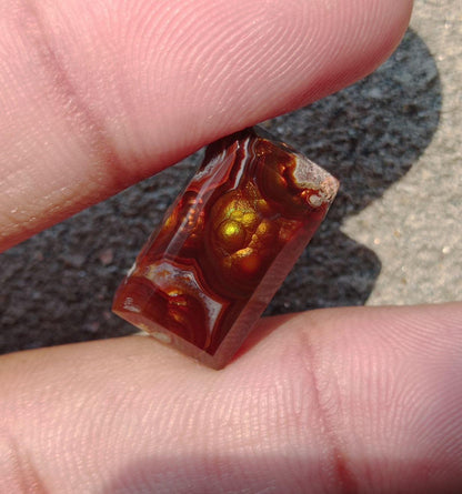12ct Faceted Mexican Fire Agate,  Rare Fire Agate - Perfect gemstone Gift, Rare Gemstone than Diamonds, Dimensions - 19x10 mm