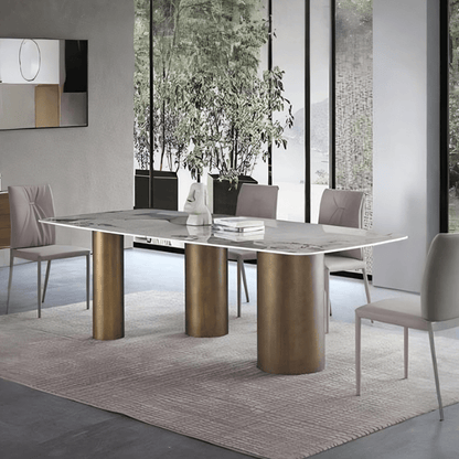 Mira Dining Table, Gold Base