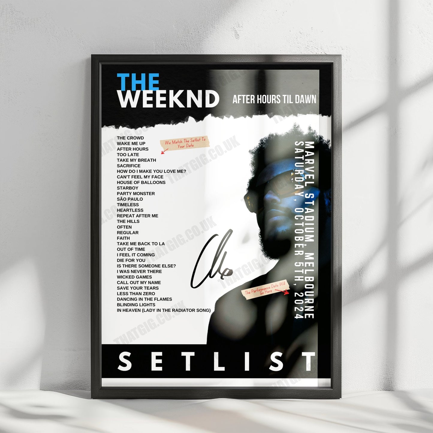 The Weeknd Setlist Poster - Etihad Stadium, Manchester - June 10th, 2023